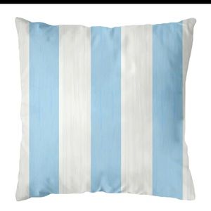Laura Park NWT Versailles stripe blue 22 x 22 outdoor pillow .